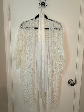 White Lace Kimono Cover-Up